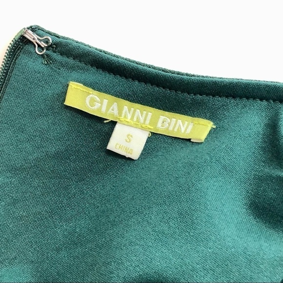 Gianni Bini emerald green bodycon long sleeve dress metallic embroidery S - Picture 8 of 10